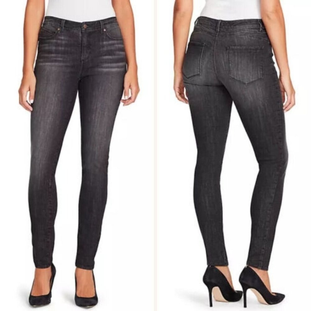 NWT Bandolino Lisbeth Curvy Fit Jeans Womens sz 6 Madera Light Black Skinny Leg